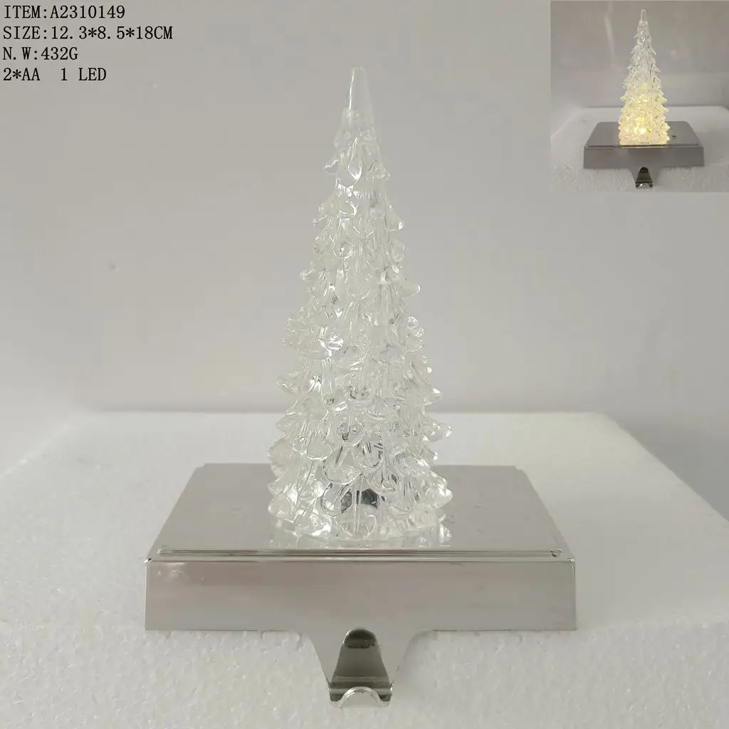 2024 NEW Clear Acrylic Stocking Hanger Christmas gifts  for Home Fireplace Hooks