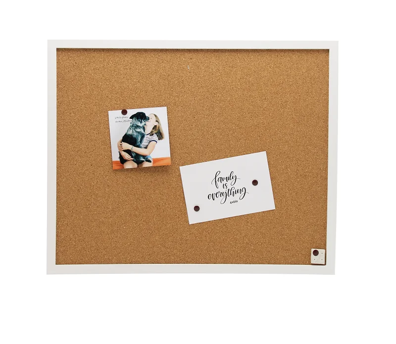 Solid Color Custom Office Wall Light White Wood Frame Office Wall Cork Bulletin Notice Board