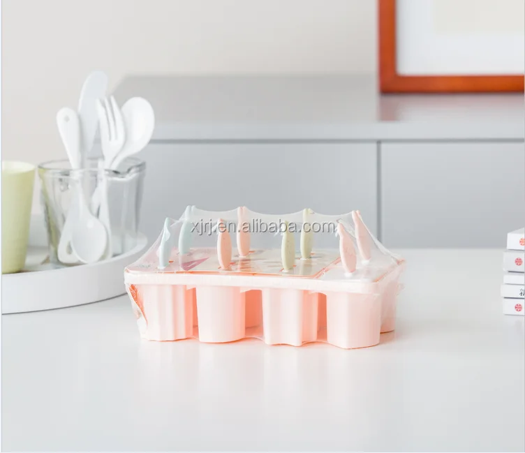 
2021 hot sale Amazon high quality food grade cartoon 1 set 8pcs ice cream sticks mold ice cream popsicle mold ice pop molds 