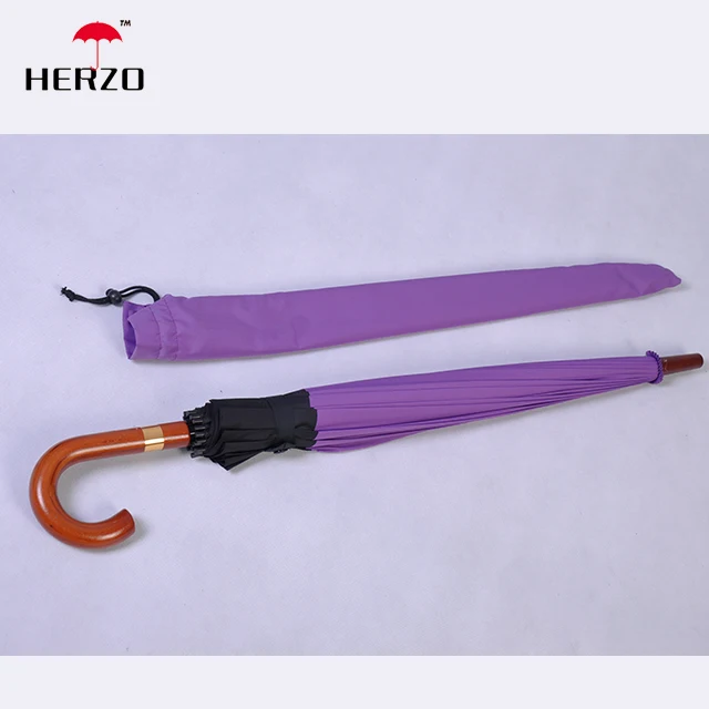 Herzo 23inches 24K manual open anti storm sun protection big wooden handle 24K umbrella For Africa South America