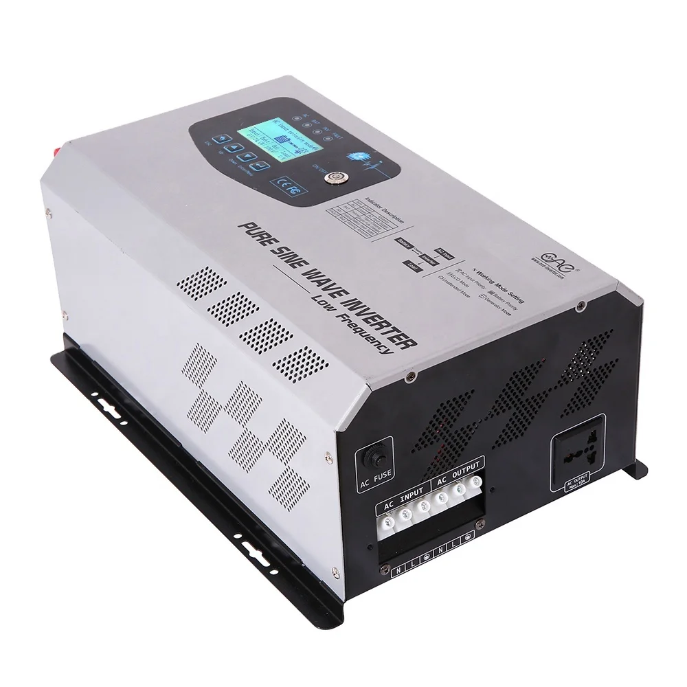 Inverter 2000W 3000W 5000W 6000W 24V 48VDC Pure Sine Wave Inverter Charger 35A Max Lithium Sealed Gel Flooded Batteries