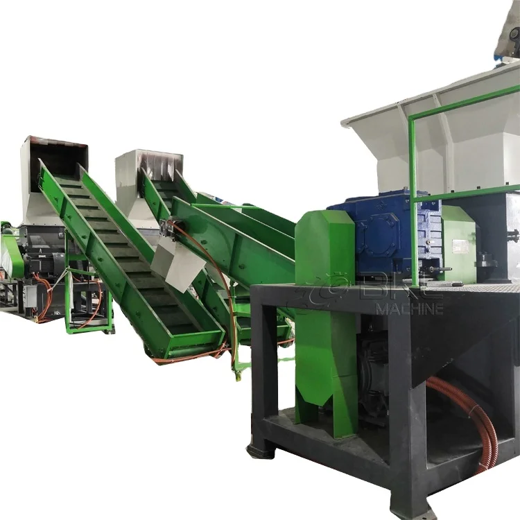 High output plastic waste rubber grinder shredder PET material crusher recycling machine line