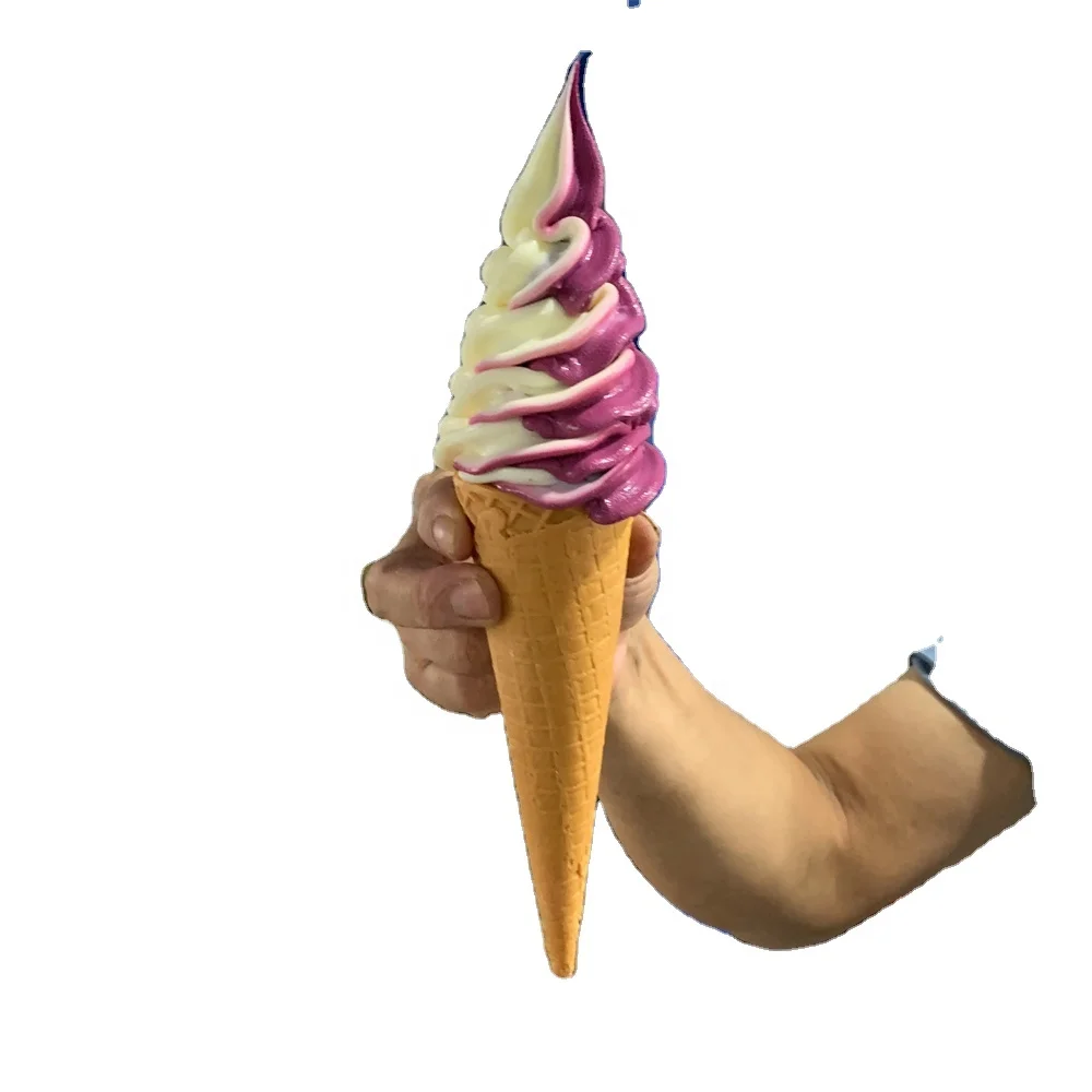 Vanilla Brazil Raspberry Soft Ice Cream Mix Tailored Handmade Ice Cream Model Waffle Cones Display Shop Pantone Color Customized