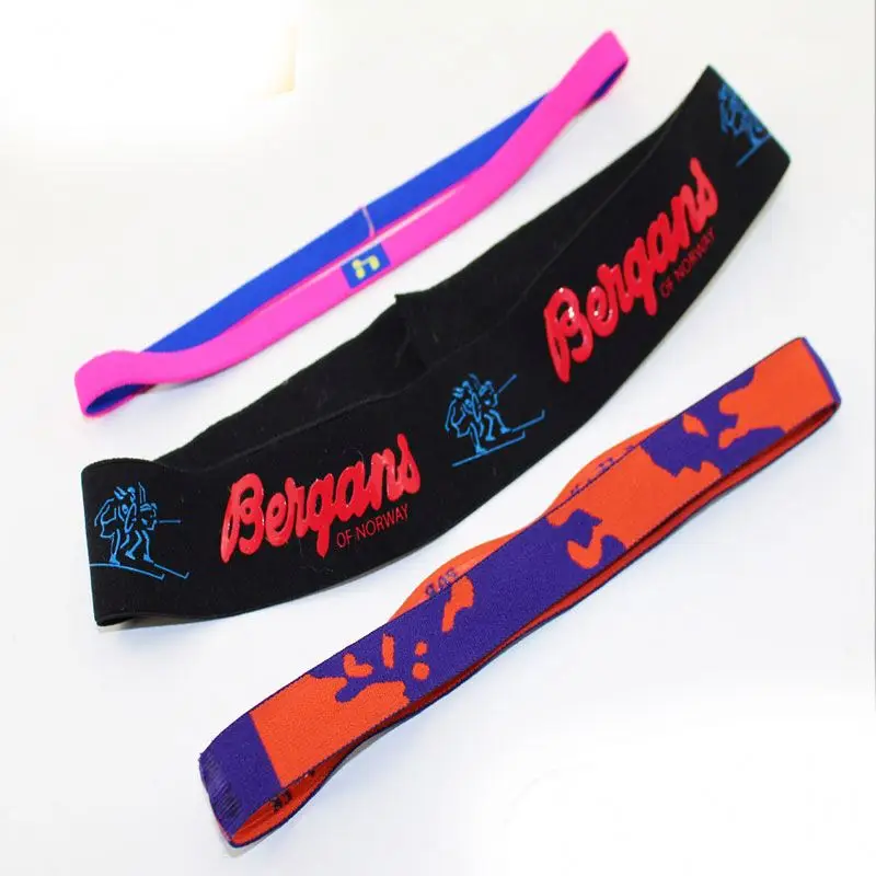 Wholesale Custom Fitness Cycling Running Sport Gym Sweatband Headband Elastic Silicone With Jacquard Printed Logo Accessories