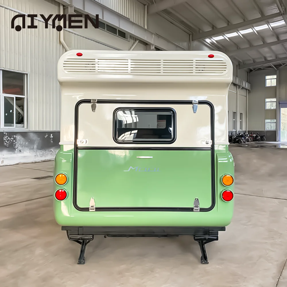 Teardrop Light Luxury Mini 4x4 RV Off Road Bicycle Camper Panel Ultralight Expandable Fiberglass Trailer With Bathroom Toilet