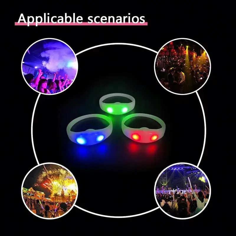 RB Custom Print Concert LED Flashing DMX Control Programmable Remote Controlled LED Bracelet Festival Flash