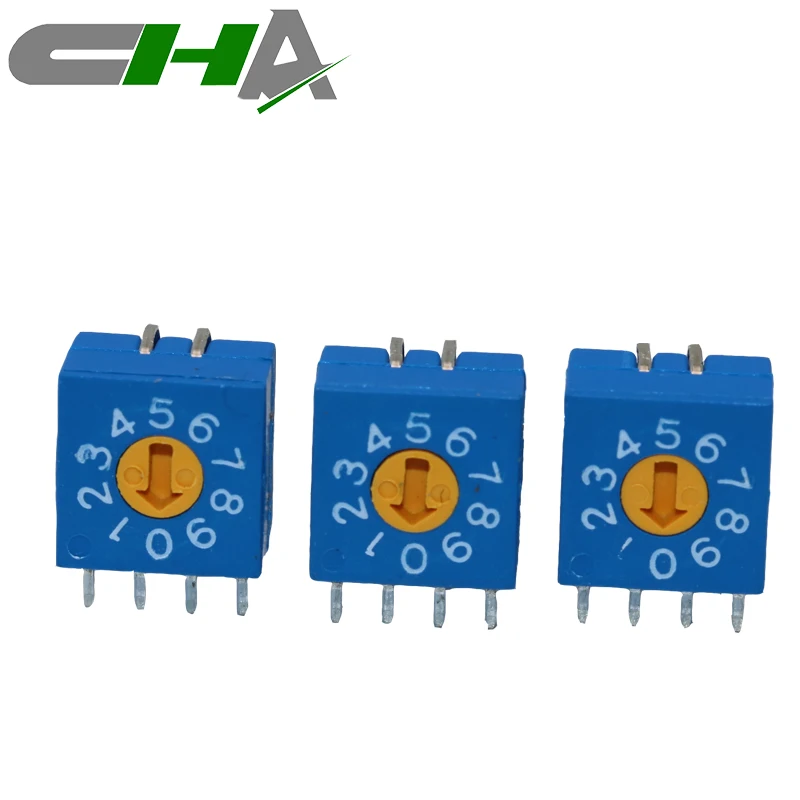 CHA blue rotary switch 10 positions For industrial equipment right angle rotary switch