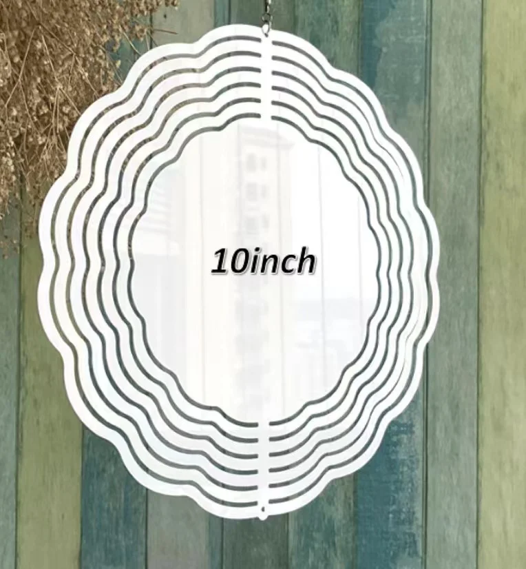 Склад США Алюминиевый металлический двухсторонний садовый декоративный ветровой Спиннер 10 дюймов 360 градусов Поворотный Повешенный