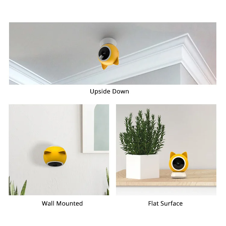 Wi-Fi Home Security Pet Camera for Dog or Cat, Motion Detection &  Tracking, Night Vision Compatible with Alexa & Google