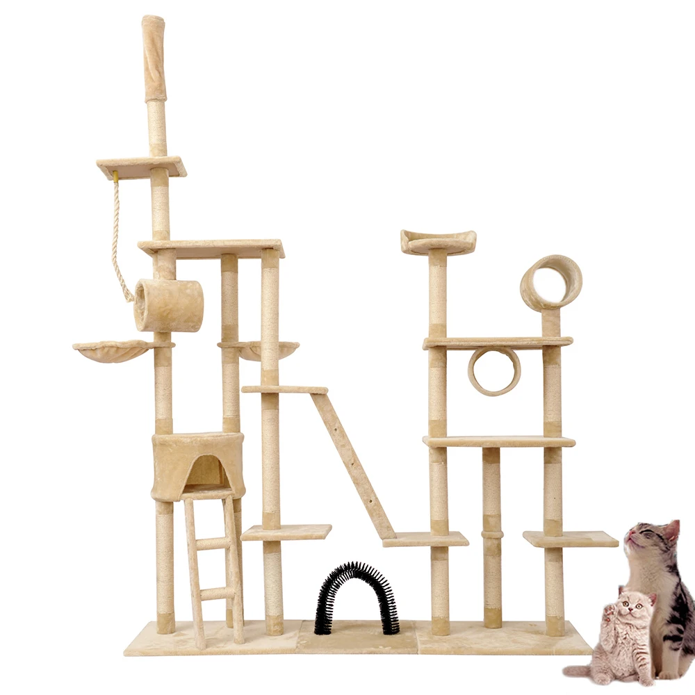 OEM Hoopet Huge Big Luxury Cat Condo Houses Tree For Cats Multi Family