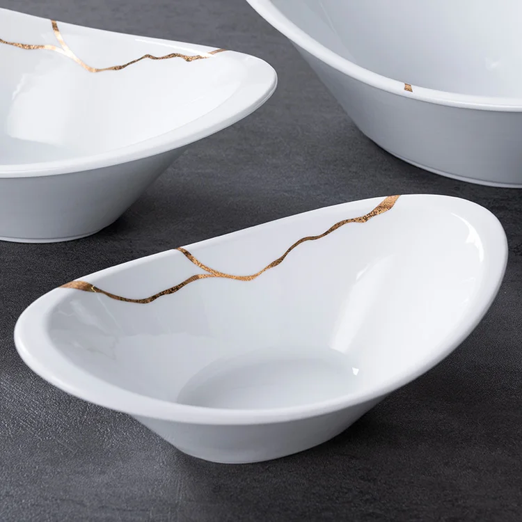 Gold rim ceramic plates custom printed ceramic plate white dinner plates restaurant tableware sets kitchen porcelain dinner set