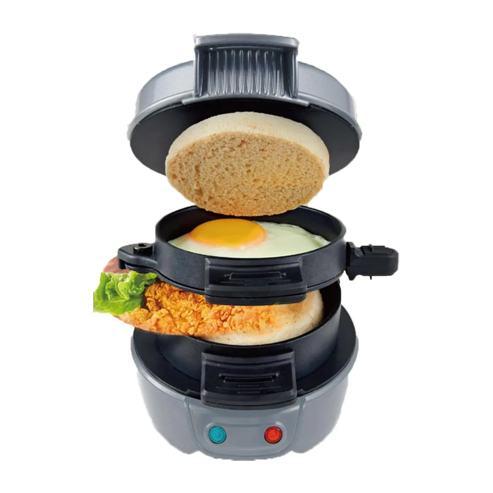 110V American Standard Grilled Sausage 220 European Standard mini Automatic Burger Bacon Burger Toast Grey waffle maker burger