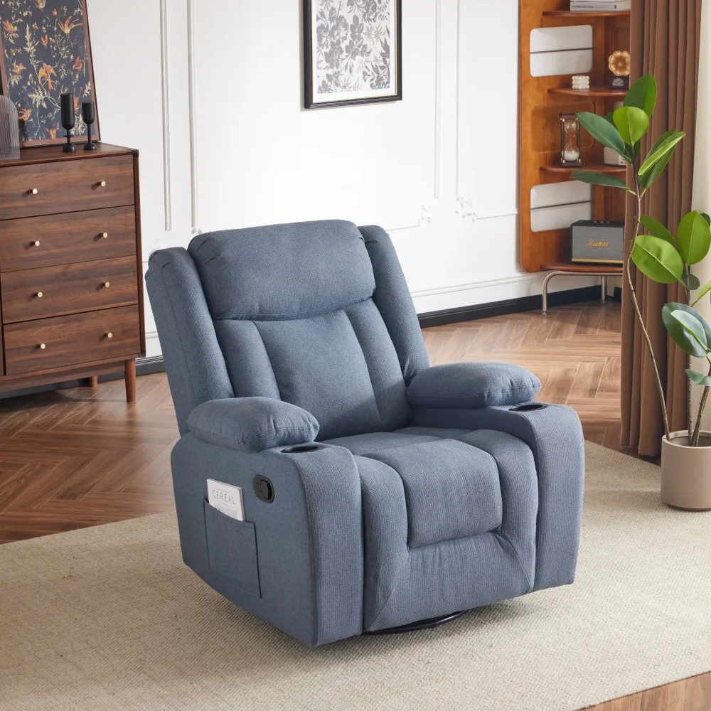 Sans Modern Upholstered Armrest Manual Glider Recliner Chair Fabric Recliner Sofa Single