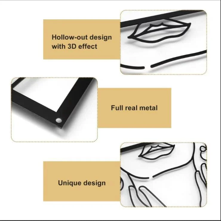 Metal Minimalist Abstract Woman Wall Art Line Drawing Wall Art Decor Single Line Female Home Hanging Wall Art Decor