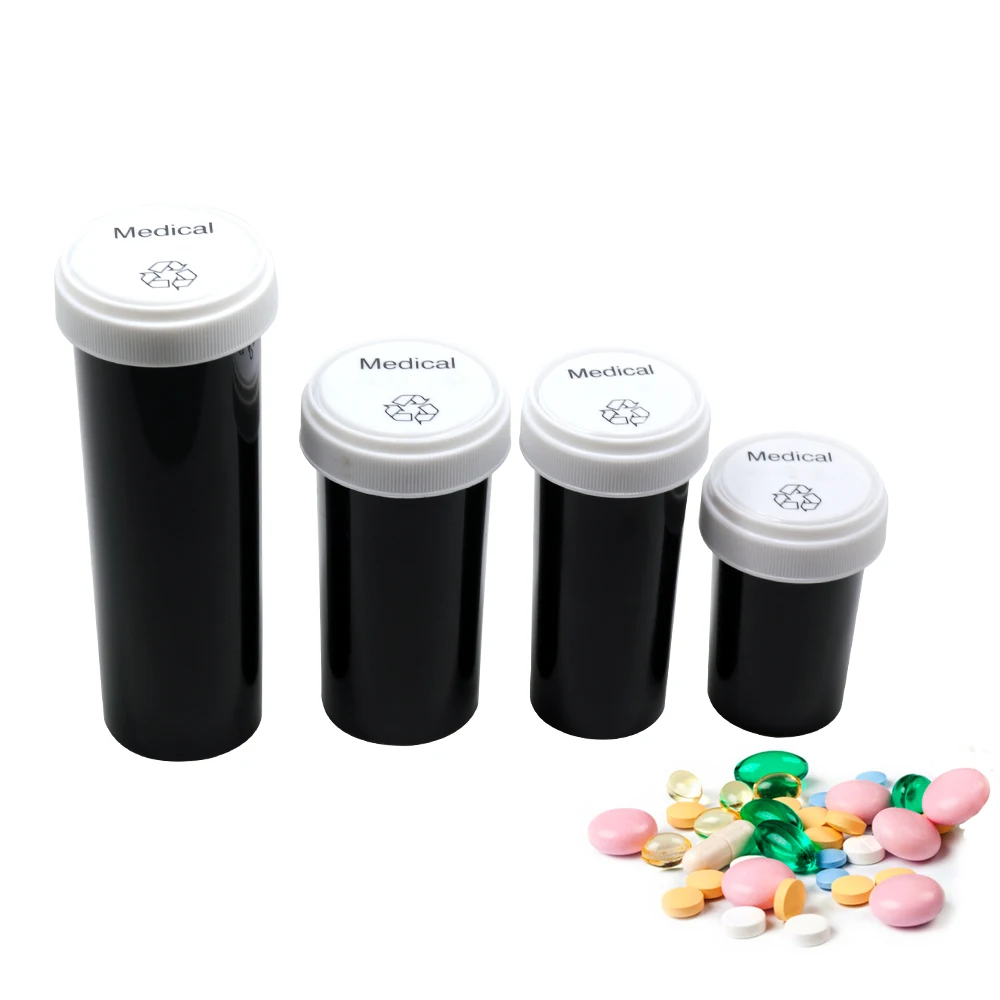 Hot sale blue 80ml capsul clear plastic reversible vial pill