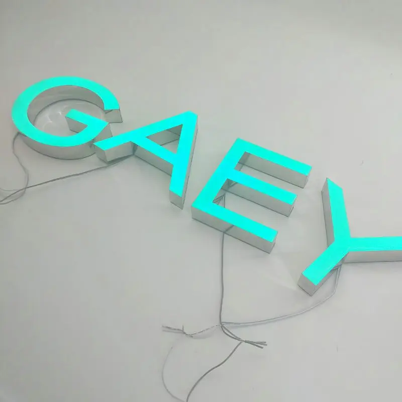 Outdoor 3D small metal wall letters Led luminous lepoxy resin arabic letters