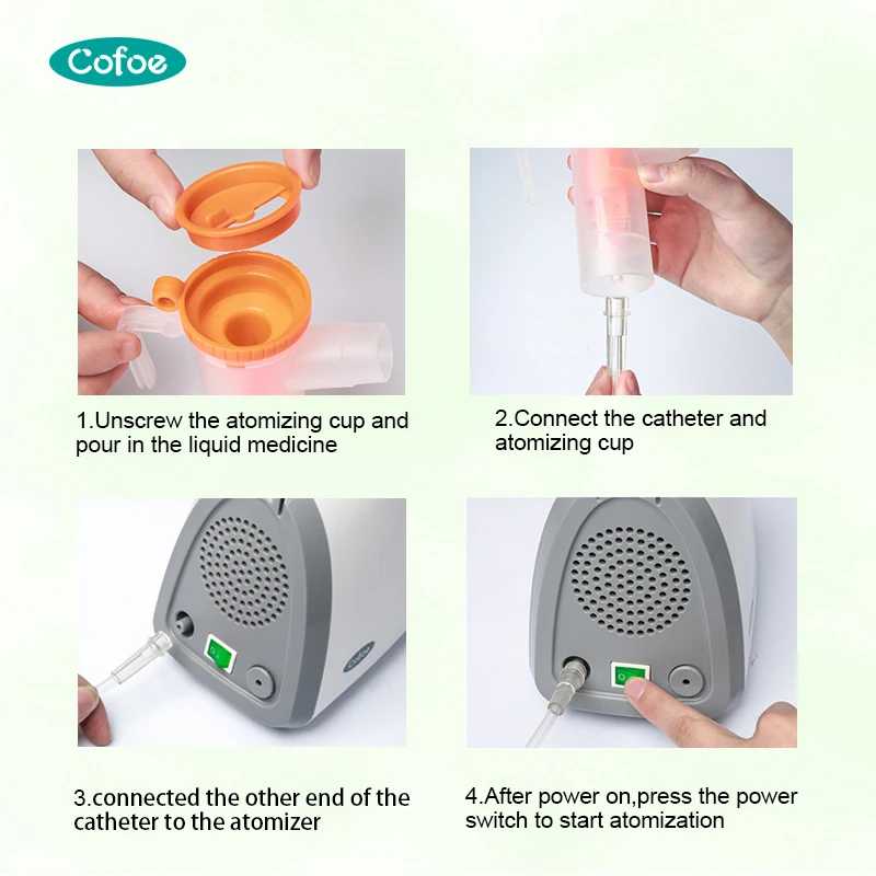 Portable Medical Air Compressor Piston Custom Plastic Nebulizer Shell Inhaler Nebulizer For Adults And Kids