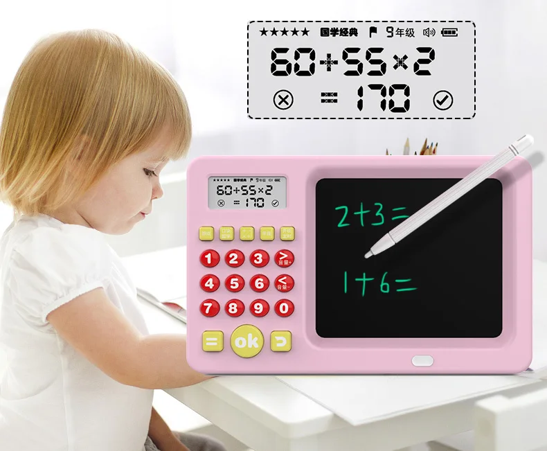 New Gift Toys 2 In 1 Kids Electronic Mental Arithmetic Balance Trainer Oral Math Counter Calculator LCD Writing Tablet