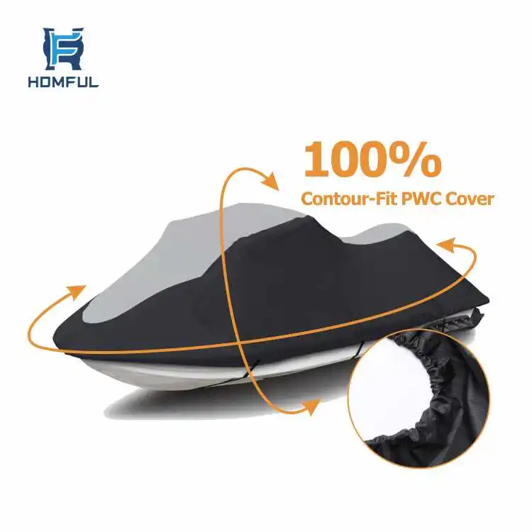 HOMFUL Breathable Watercraft Waverunner Cover Jet Ski Boat Pwc Cover Waterproof Boat Cover