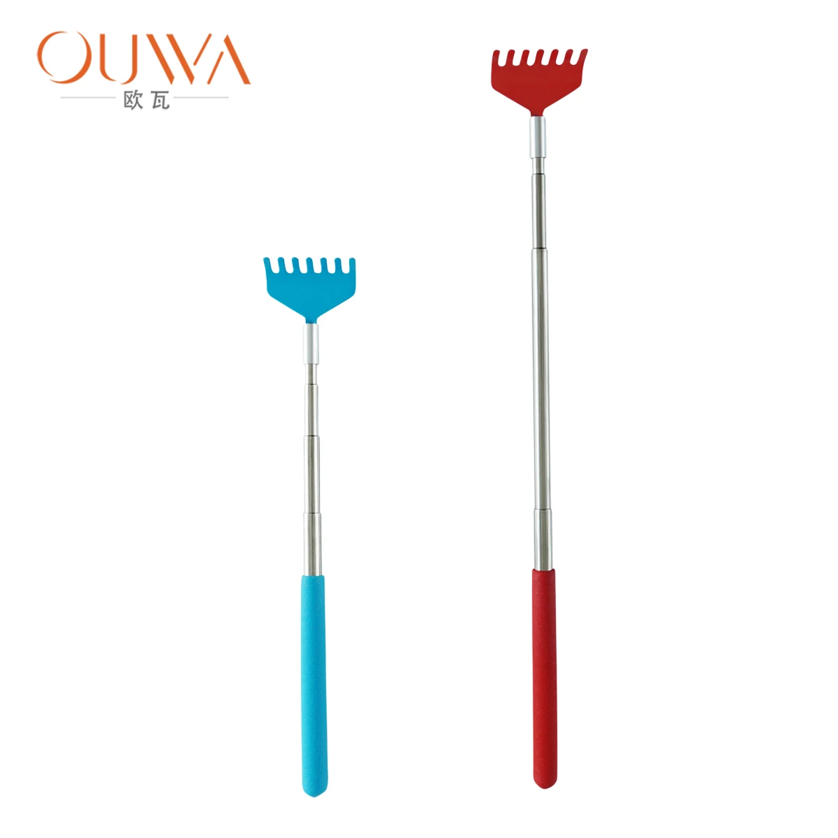 
Red color retail ultimate stainless steel comfortable body itching metal back scratcher 