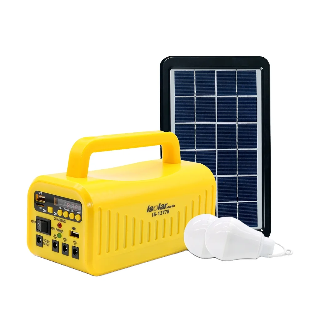Is-1377s China Suppliers Solar Products Outdoor Portable Mini Bt Speaker Lamp Solar Kits For Africa Home Lighting