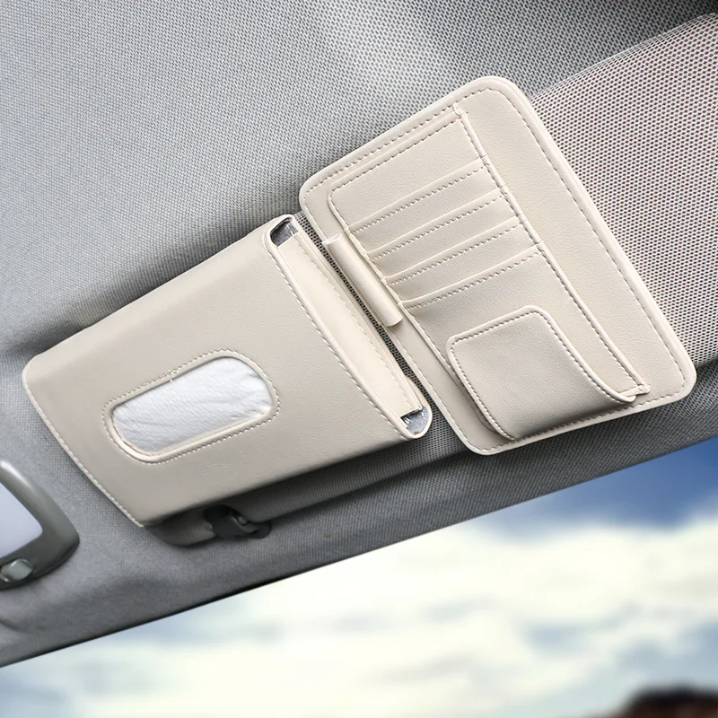 
PU Leather Car Visor Tissue Holder Backseat Tissue case Holder Sun Visor Card Napkin Holder for car Vehicle 