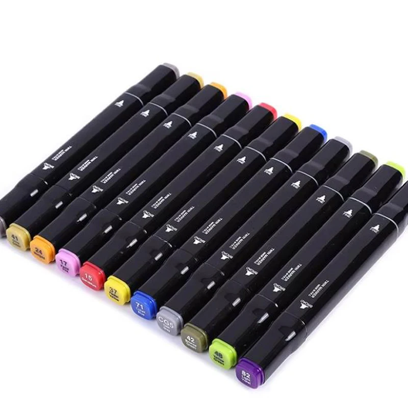 High Durability Permanent Marker Pen Fine And Brush Double Head Professional Painting Watercolor Dual Tip Pens