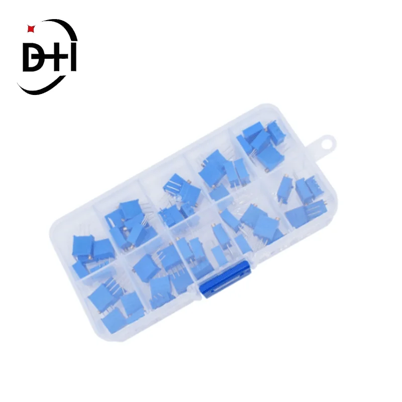 Eiechip 50pcs/lot 3296W Multiturn Trimmer Potentiometer Kit High Precision 3296 Variable Resistor with Free Box Electronic DIY