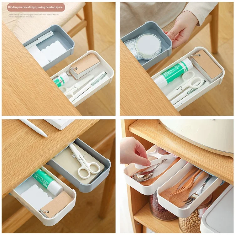 Storage Box Drawer Divider Stationery Case Hidden Table Under Office Paste On Case