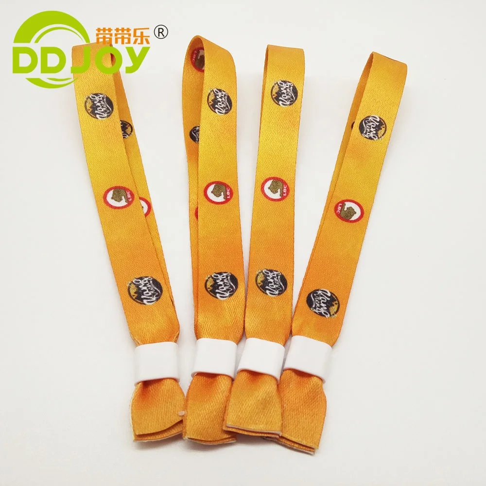 Party Custom Barrel Lock Wristbands Plain Fabric Festival Cloth Entrance Ticket Event Satin Wristband For Concert