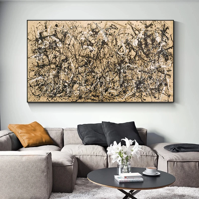Abstract Art Autumn Rhythm By Jackson Pollock Canvas Painting Posters and Prints Cuadros Wall Art for Living Room Home Decor