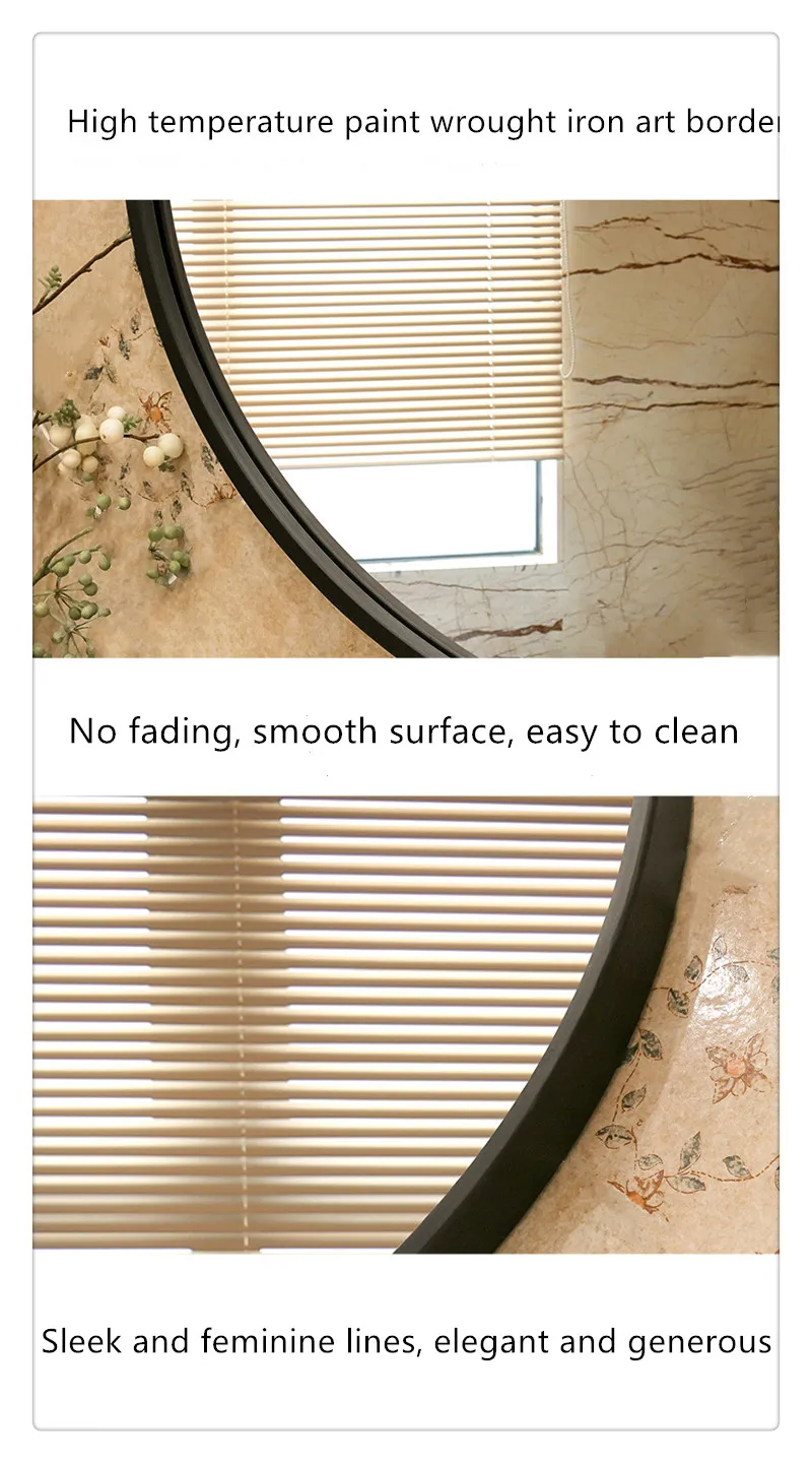 Gold Home Decor Luxury Large Big Round Metal Frame Bathroom Decorative Circle Hanging Wall Living Room Mirror Miroir Spiegel