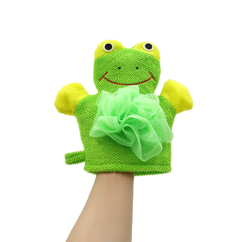 4pcs Cartoon Kid Bath Glove Safe Children Bath Glove Bath Scrubber Glove