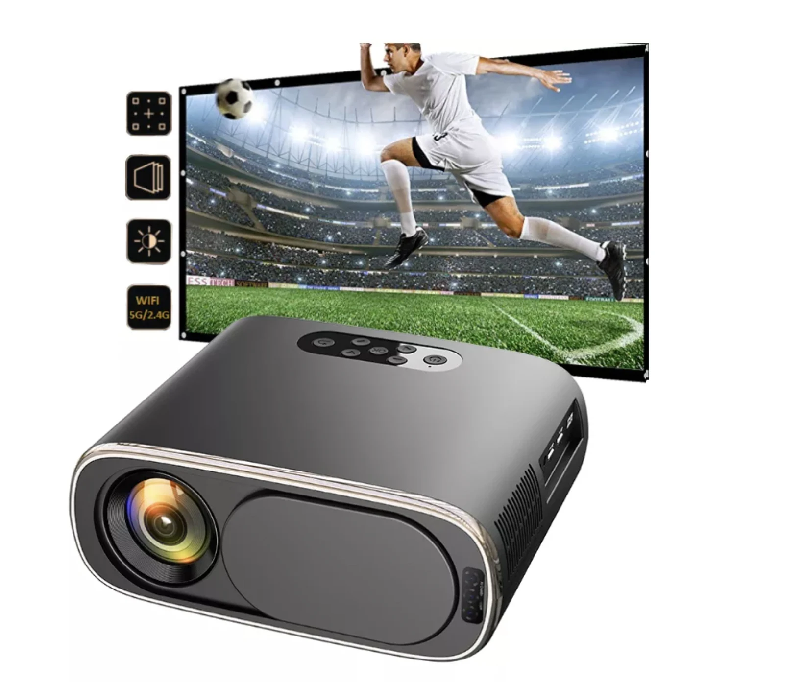 [2022 New Technology--Auto and Electronical Focus Projector] Amazon Hot 1080P Full HD LED LCD Portable Home Theater Projector