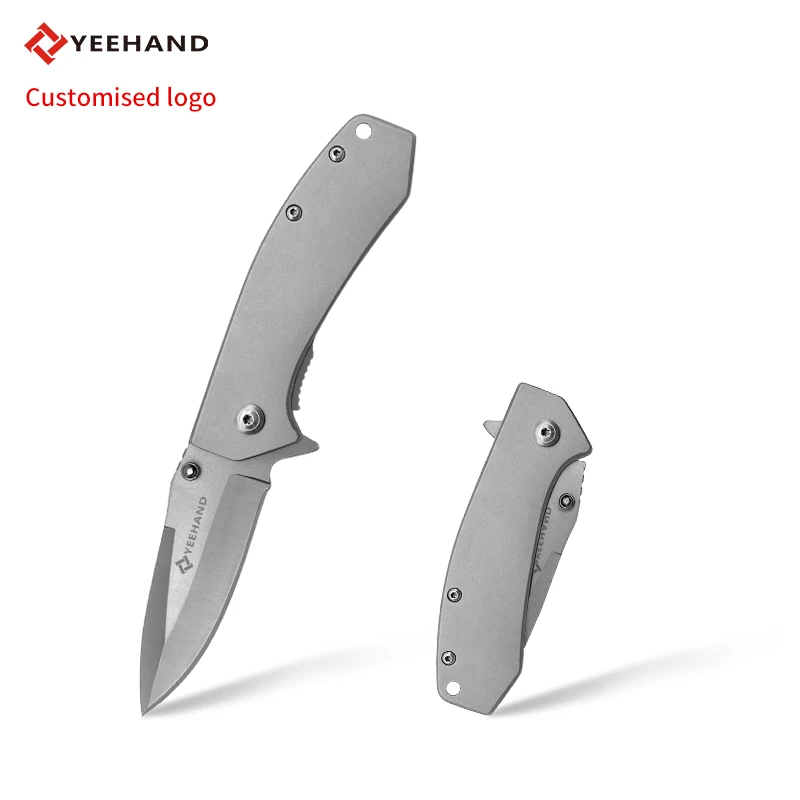 Custom logo 440 stainless steel pocket knife tactical survival foldable knife outdoor knife