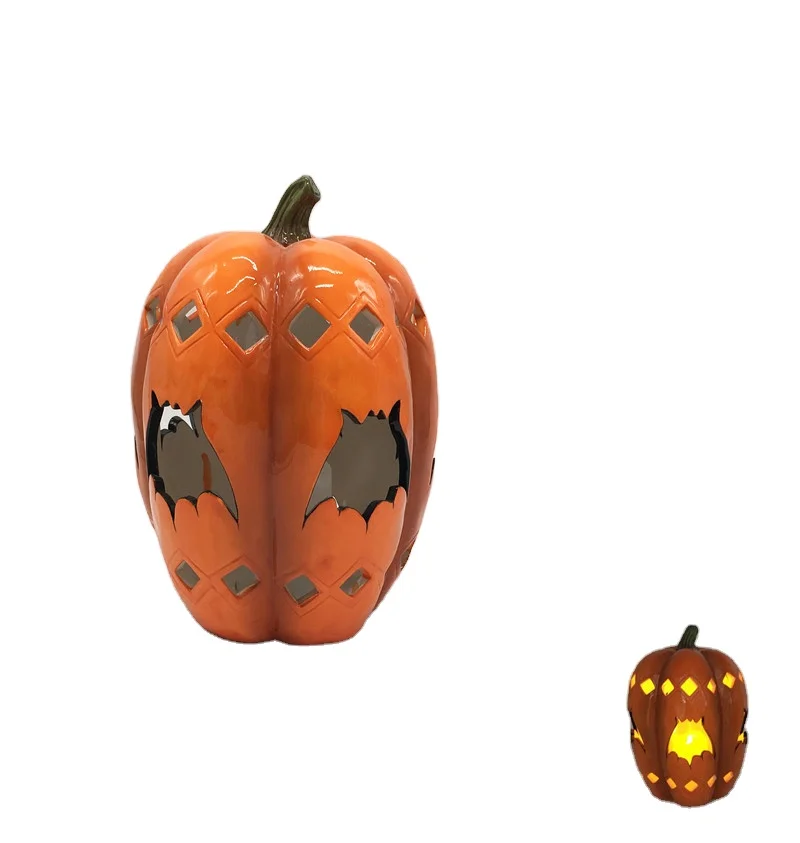 Halloween Decor Ceramic Pumpkin for  Festival Party Decor Small Horror Halloween Yard Decor