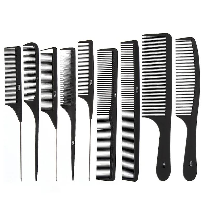 2024 New Fashionable Black Wide-tooth steel needle double-sided comb Not easy to break popular for Salon and home comb