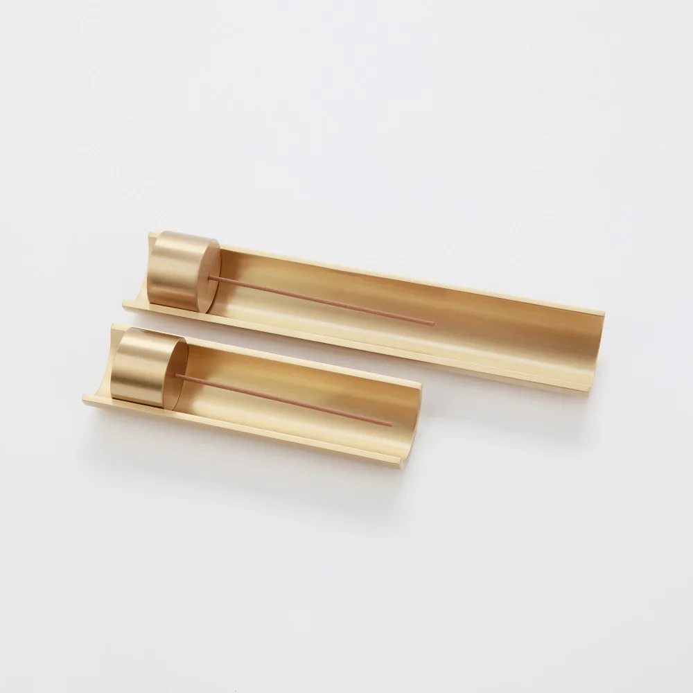 Maxery Luxury Solid Brass Incense Holder With Plate Copper Gold Incense Stick With Ash Catcher Incense Burner For Interior Decor