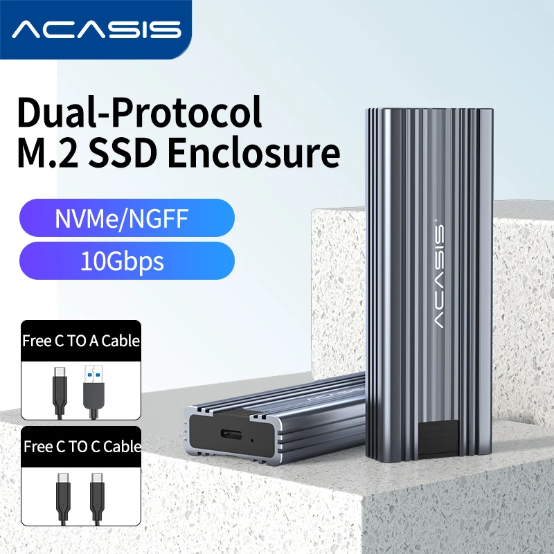 USB3.1 Type-C to M.2 NVMe SSD Box Solid State Drive Housing Case 10Gbps High Speed Hard Drive Disk Enclosure