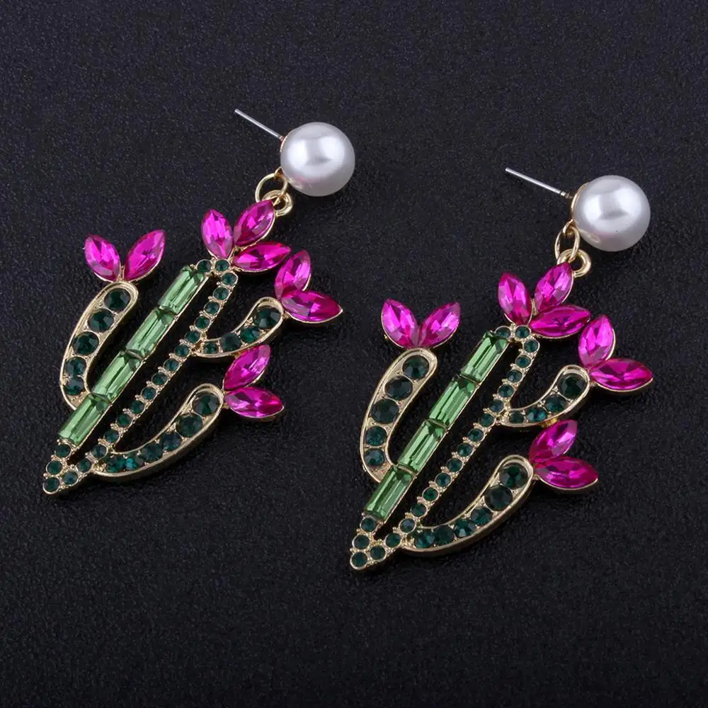 2020 Fashion Elegant Trendy Cactus Shape Leaf Drop Earrings For Women Girl