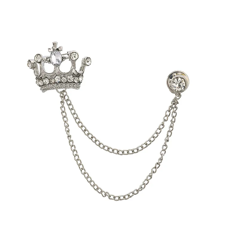 Wholesale Wing Crown gold Silver Sweater Shawl Clips Cardigan Dresses Clip Collar Clip with Chain for Women Girls