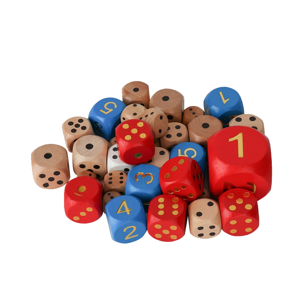 Custom Playing Board Game Components Wood D6 Polyhedral DND Dice