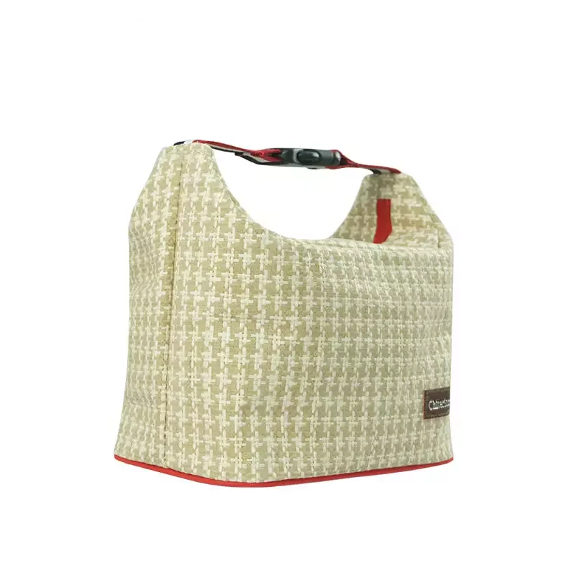 Fondofold Fashionable Natural Straw Material Cooler Bags Soft Insulated Tote Box Eco-friendly Thermal Lunch Bag For Women Picnic