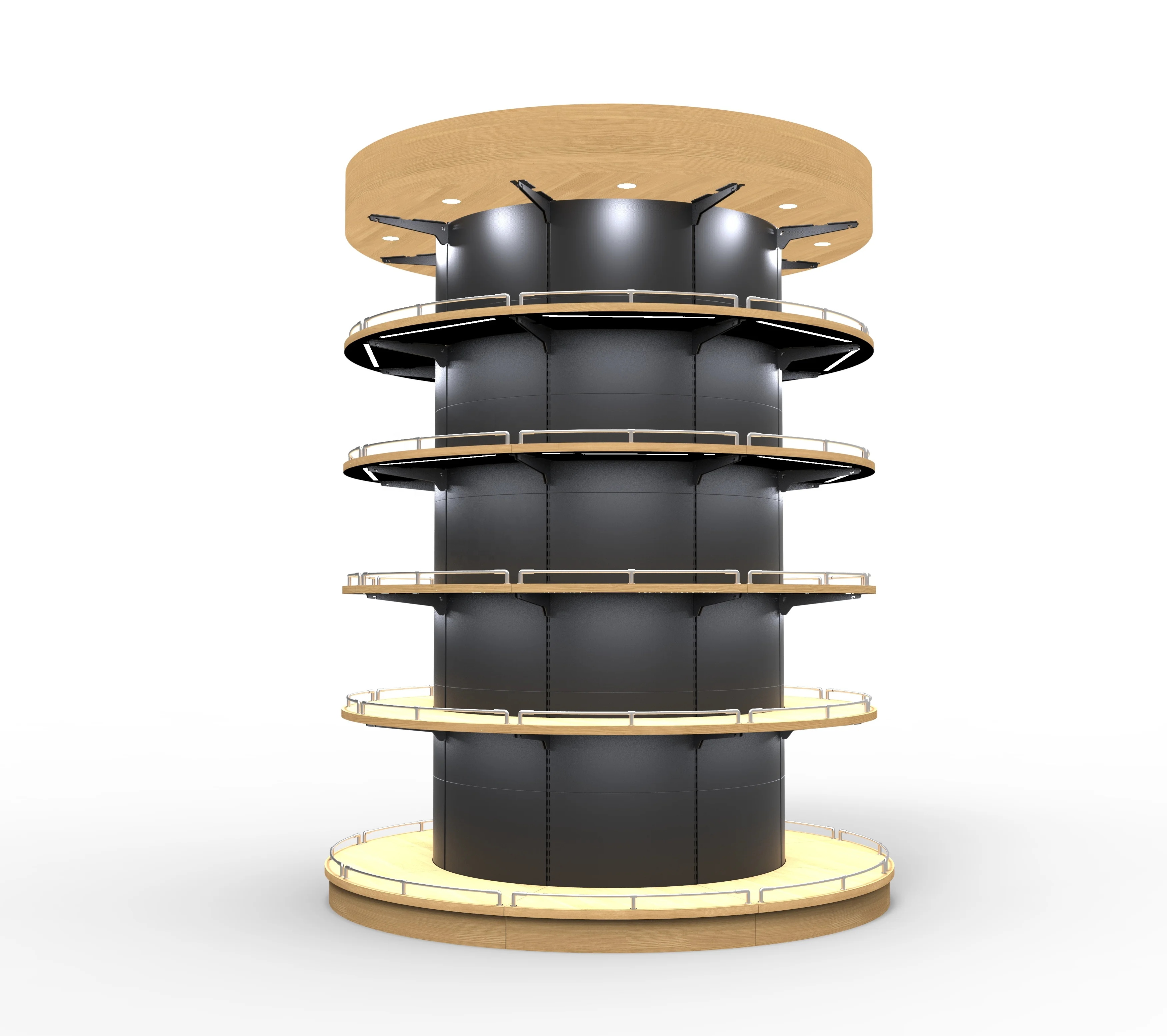wooden column shelves