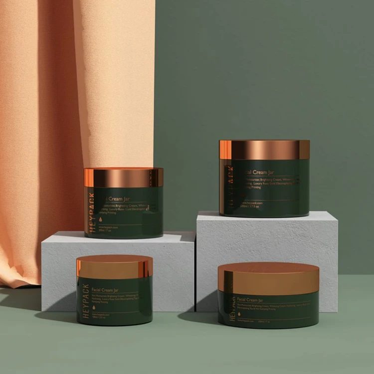 Thick PET Cosmetic Cream Brown Gold 50ml 100ml 200ml 250ml Jar