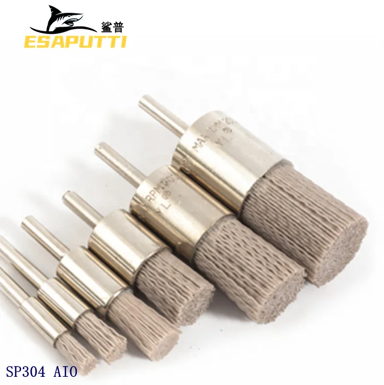 High quality 6mm Shank Rpm Stainless Brass Wheel Cup Steel Knot Type Pen Shape Crimped Wire End Brus