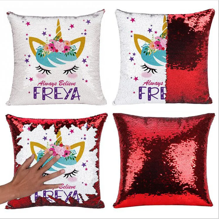 Decorative sublimation Pillow Case Sequins Pillow Covers sequin cushion cover 40*40CM