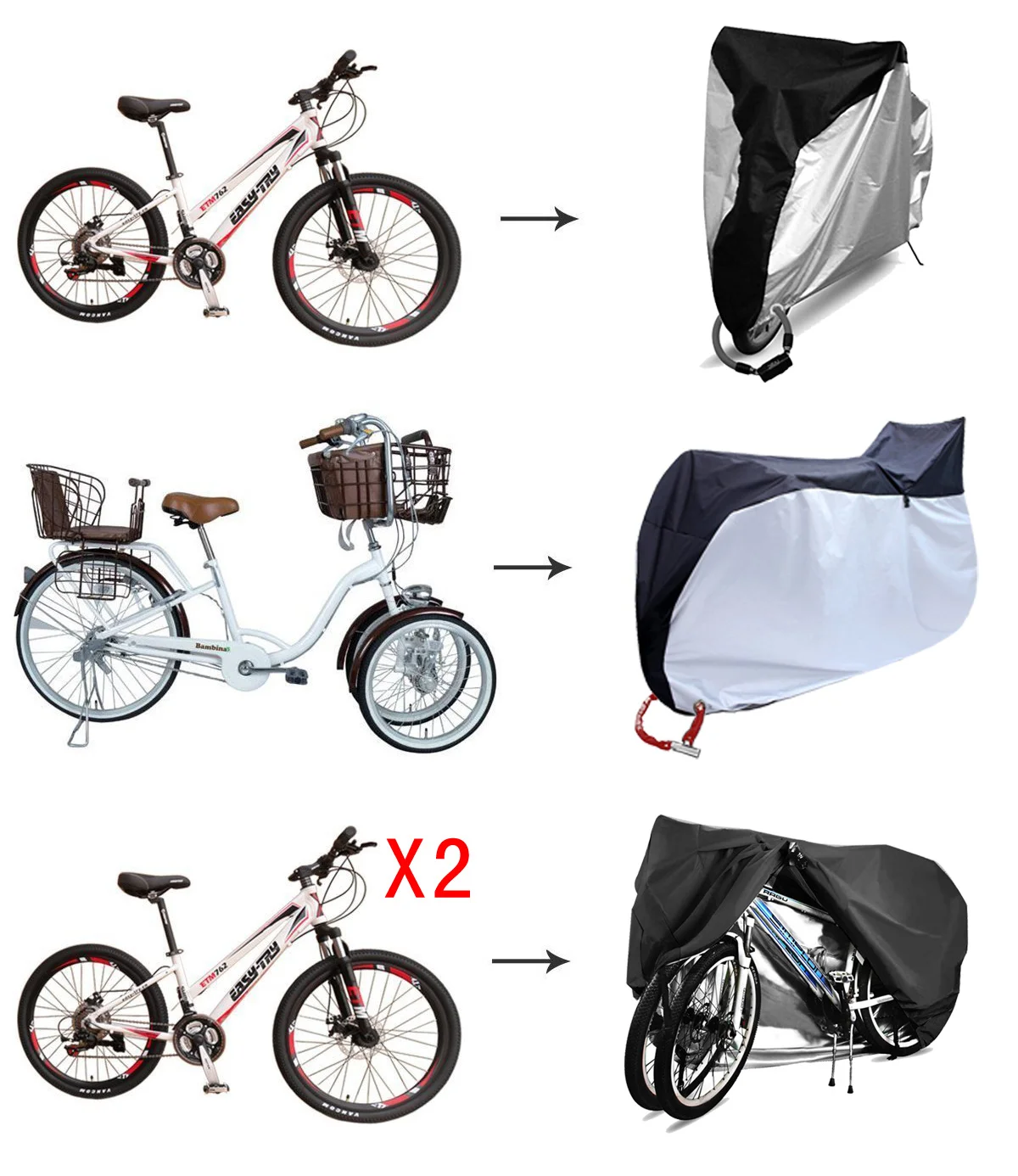 2024 Bicycle Protective Cover Rain Snow UV Bike Dust Protector for Bikes Waterproof Mountain Bicycles Accessories
