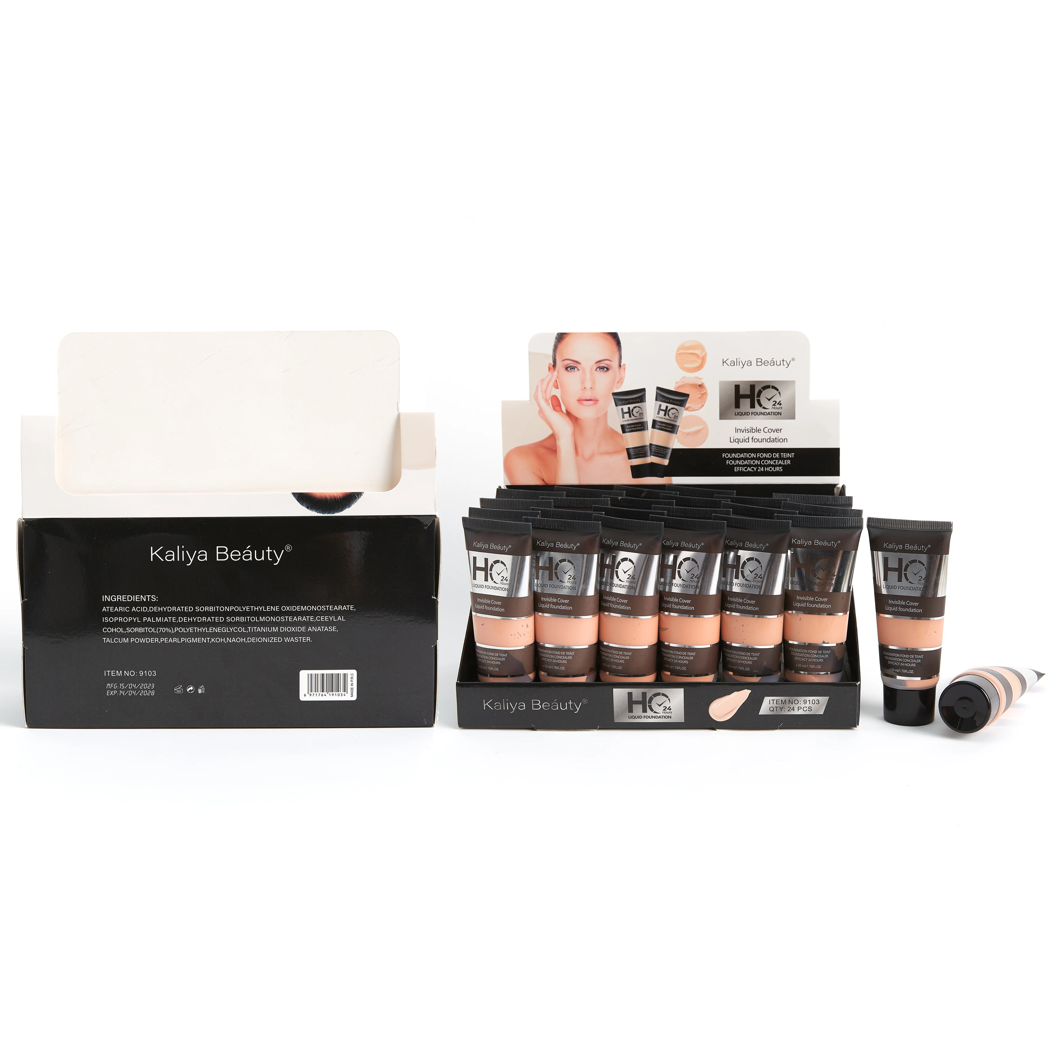 Private label Invisible Cover Liquid foundation EFFICACY 24 H waterproof Brighten moisturizer liquid foundation for all skin