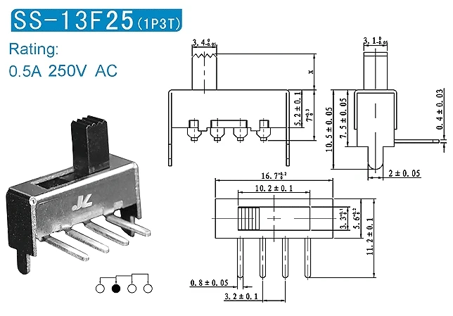 SS-13F25 3-контактный переключатель используемый для фена электрическая плита